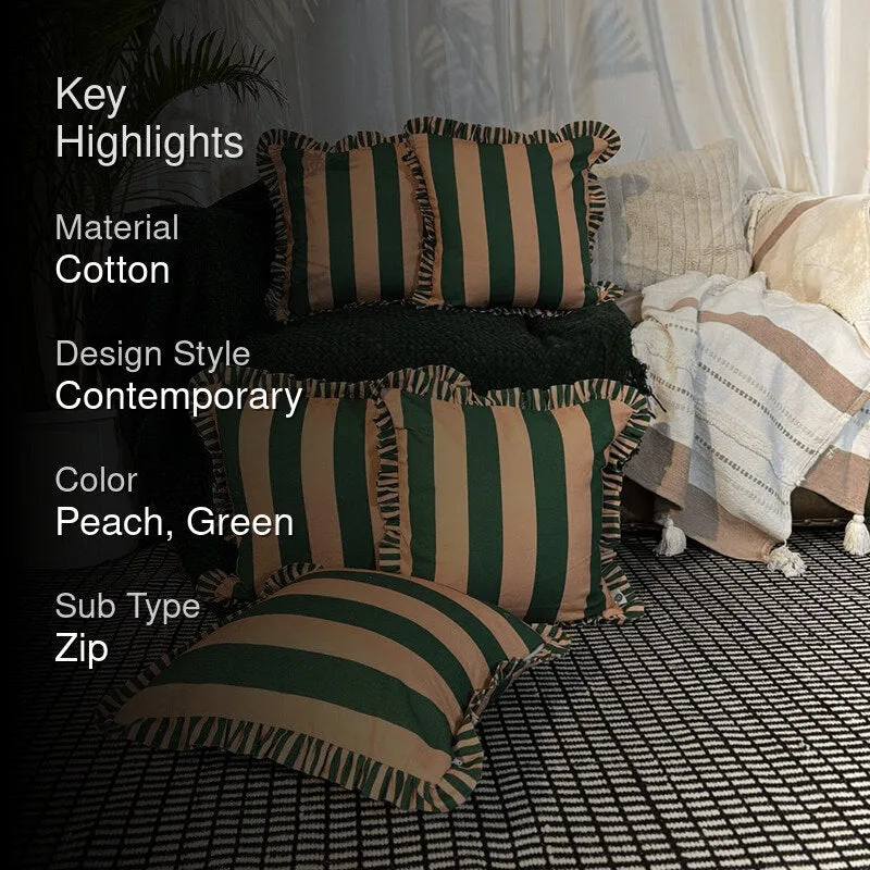 Stripe II Cushion Cover (Green) - Set Of Five media 2
