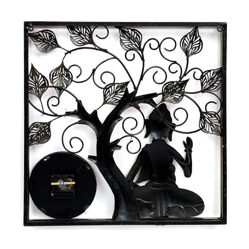 Buddha Tree Frame Artwork Metal Wall Clock media 6
