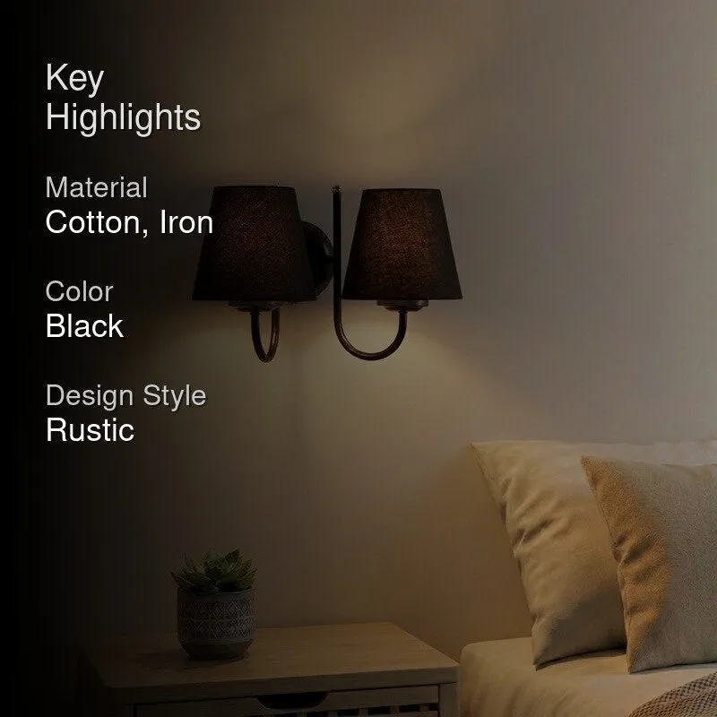 OrbitShade Espresso Twin Cotton Wall Lamp - Black - 2