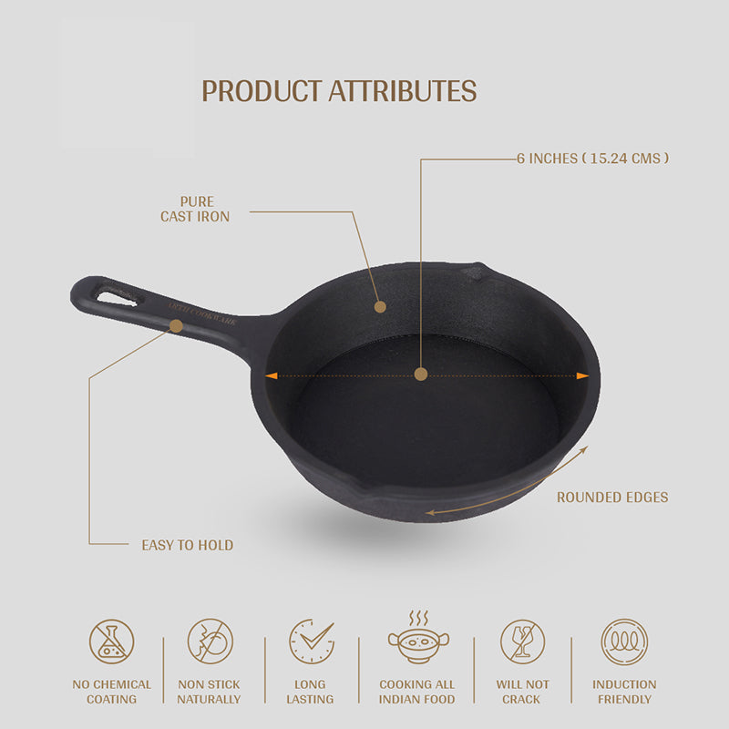 Cast Crust Pre-Seasoned Cast Iron Frying Pan - 6.7 Inch media 4
