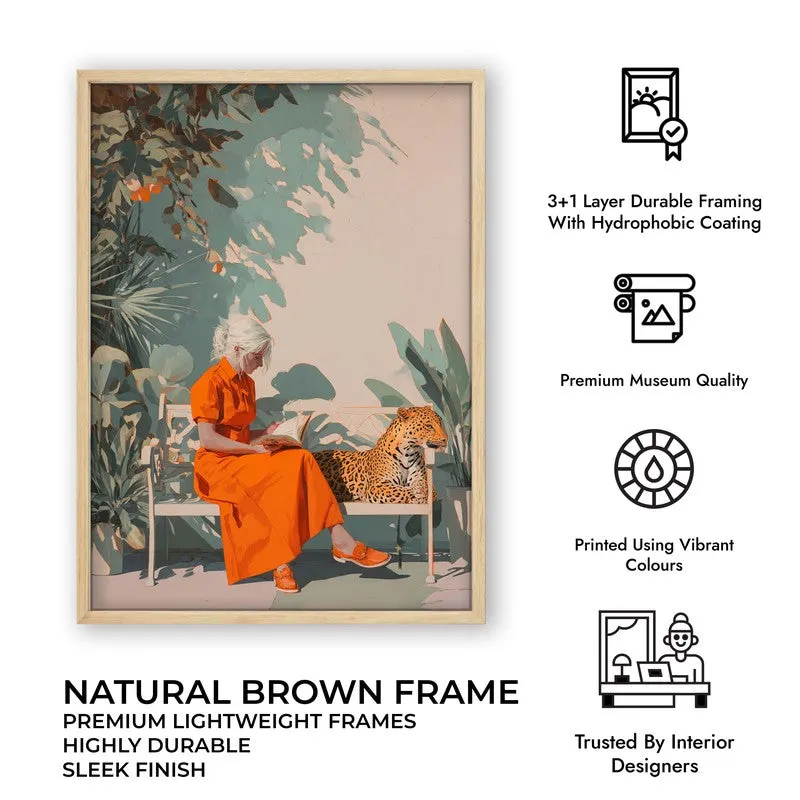 Jungle Solace Canvas Wall Painting - Brown Frame media 10