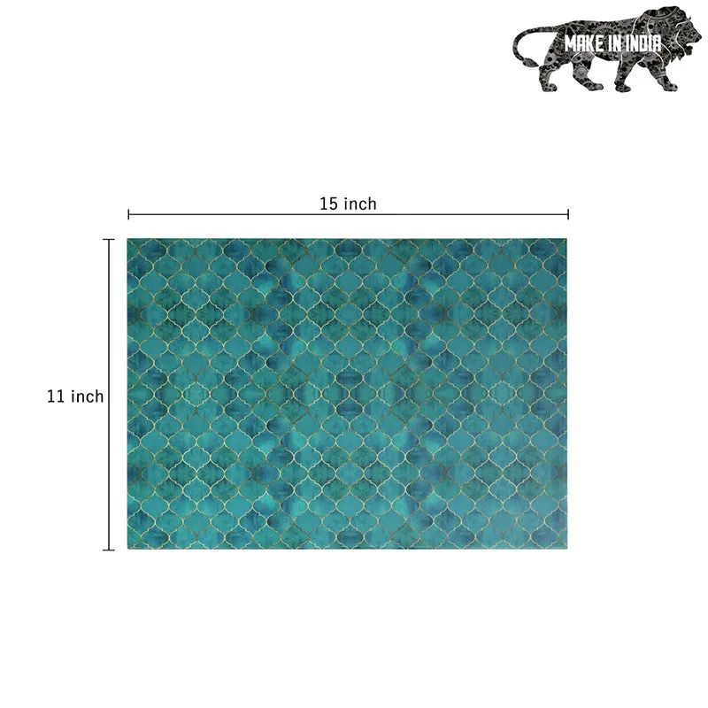Minted Mosaic Enamel Coated Table Mat (Teal) - Set Of Two media 5