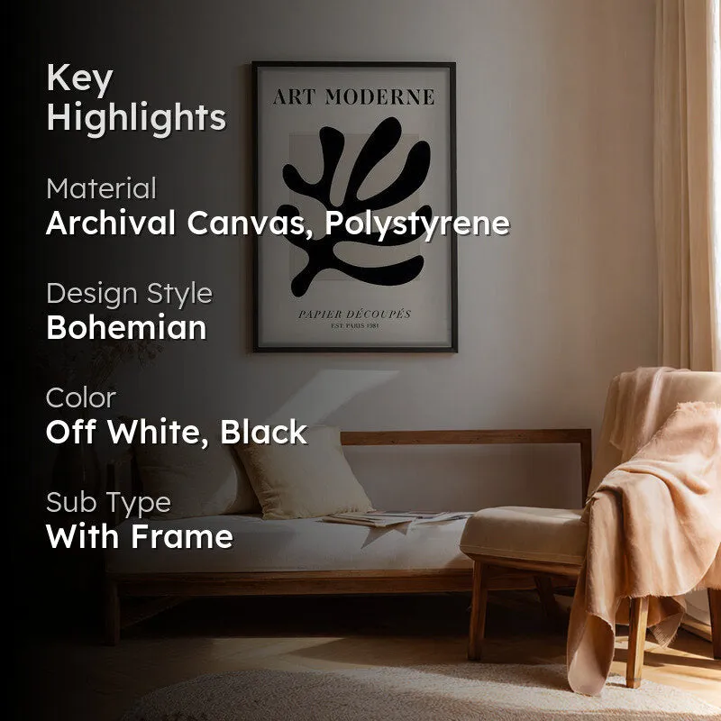 Organic Trace Canvas Wall Painting With Black Frame media 2