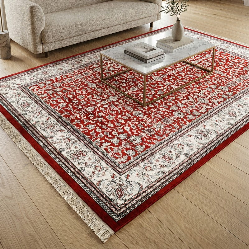 Noorvan Art Silk Carpet - Red - 5 x 8 ft