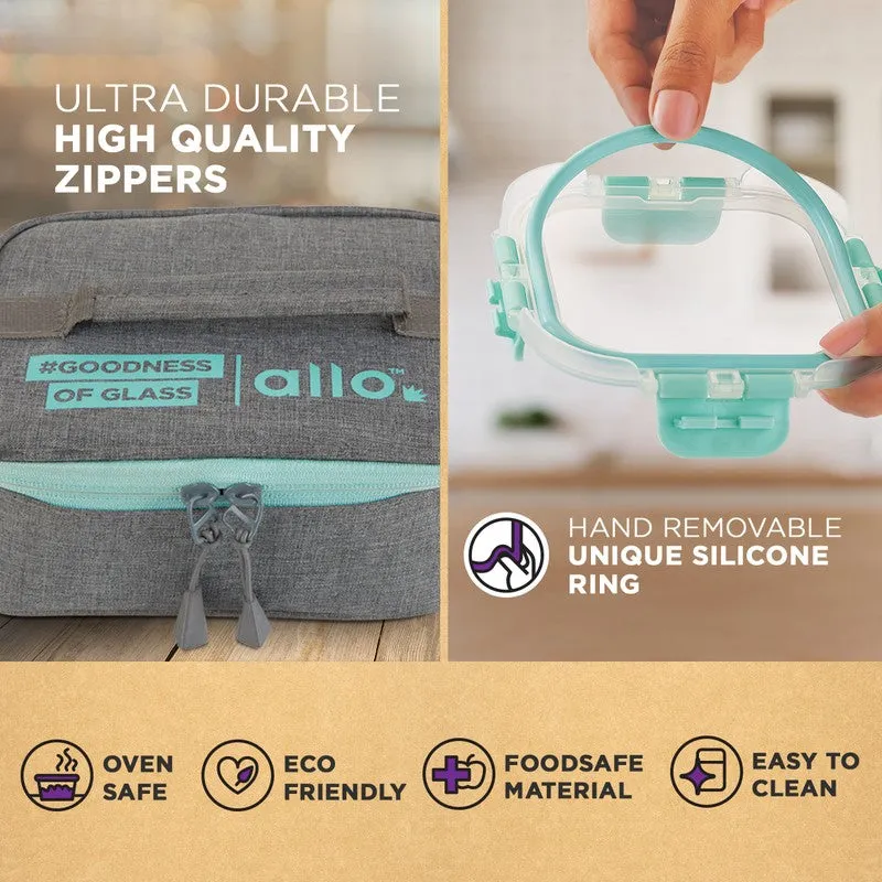 Sniblo Leak Proof Glass Lunch Box with Bag- Set of Four media 8