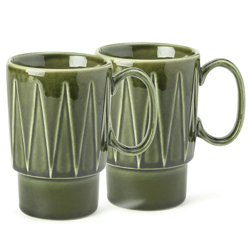 Kindred Ceramic Coffee Mug (Moss Green/350 mL Each) - Set Of Two media 5