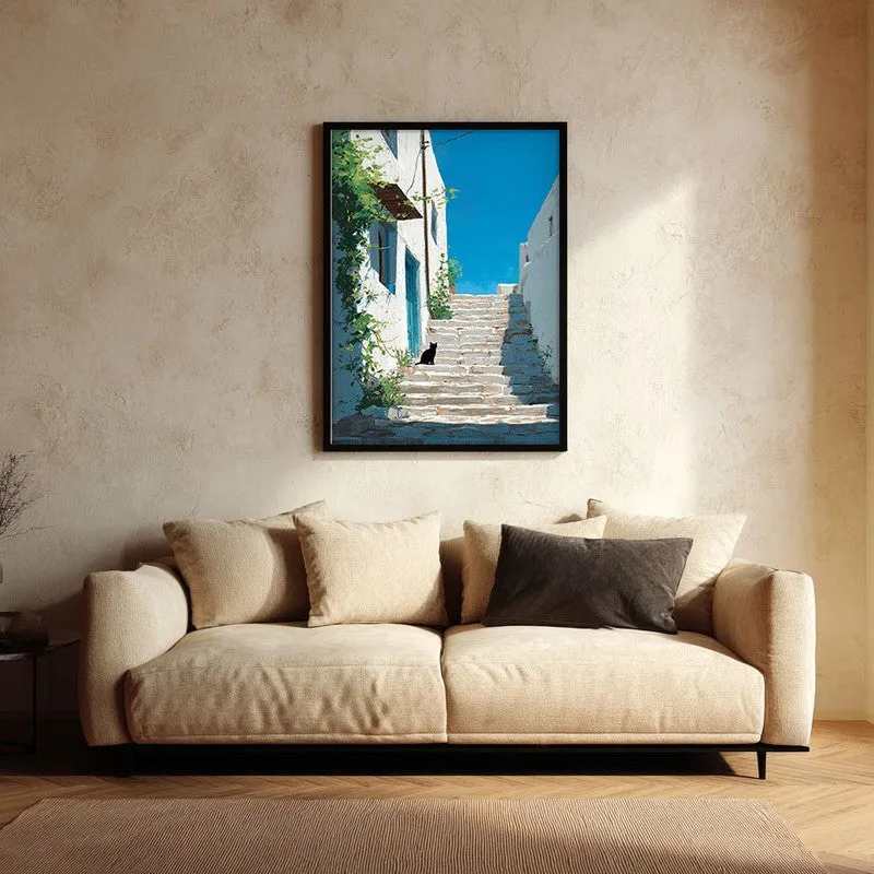 Scenic Walk Canvas Wall Painting - Black Frame media 1