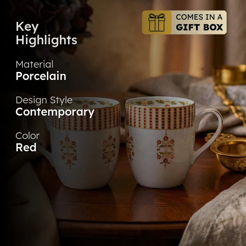 Gilded Coupe 24k Gold Brushed Porcelain Coffee Mug(280 mL Each) - Set Of Four media 2