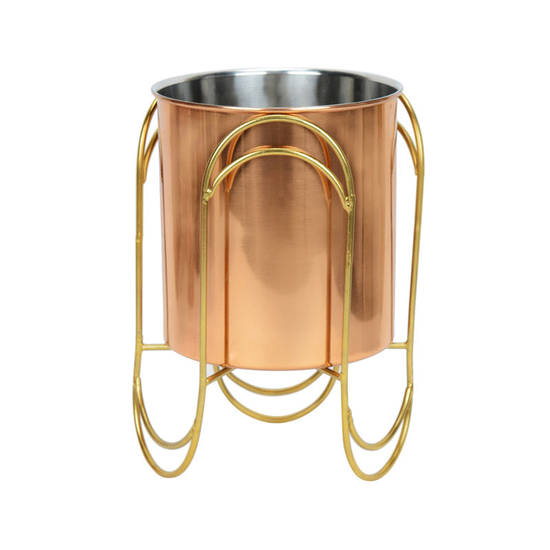 Vyra Stainless Steel Planter - Copper & Gold image 4