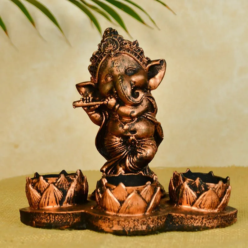 Little Copper Ganesha Tealight Candle Holder media 7