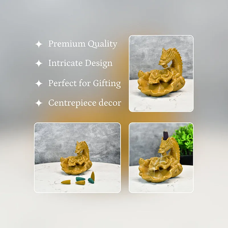 Chinese Dragon Incense Holder With Five Cone media 4