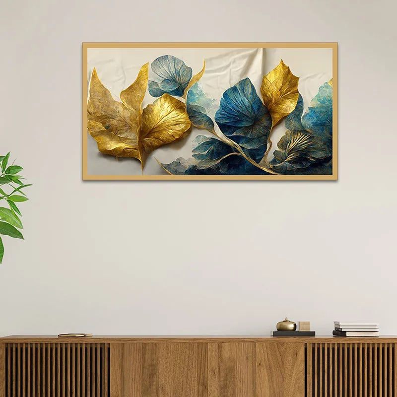 Indigo & Gold Canvas Wall Painting media 6