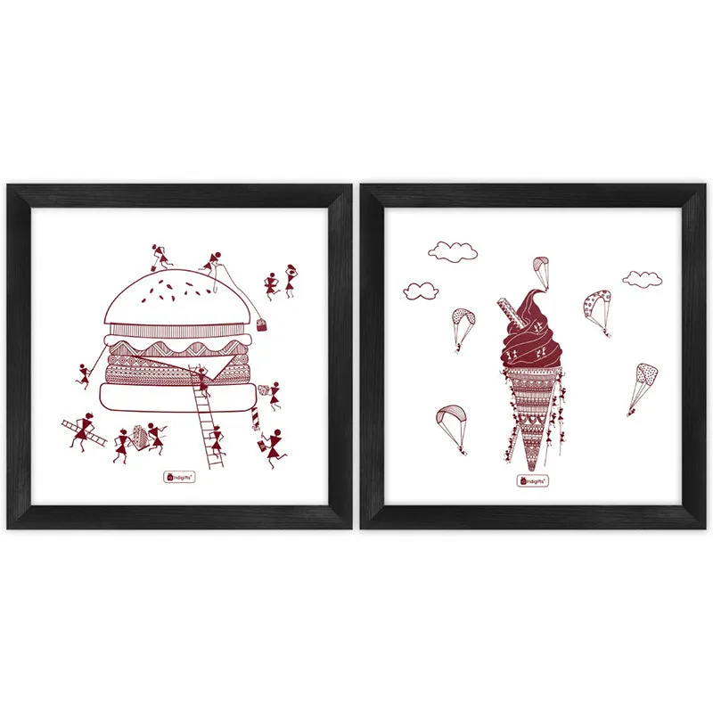 Warli At Work Wall Art - Set Of Two media 1