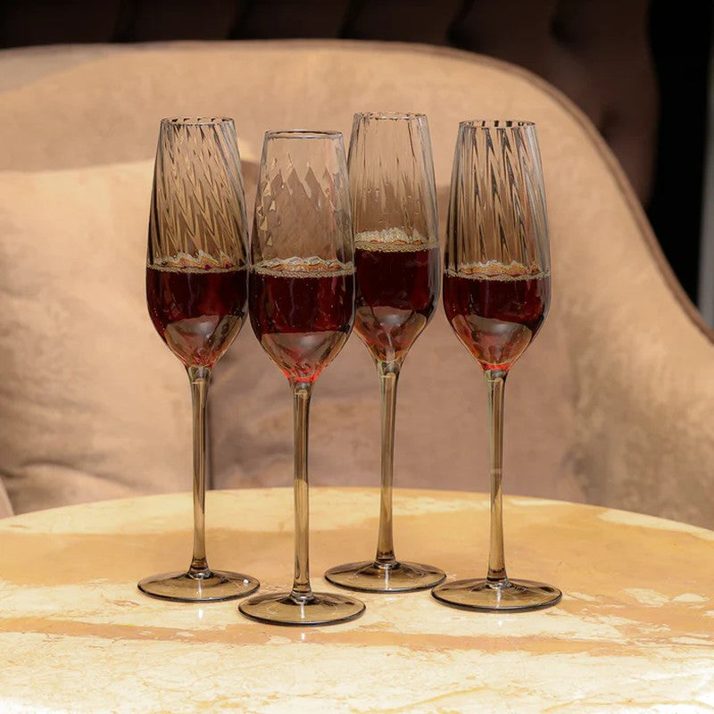 Golden Sip Wine Glasses (350 mL Each) - Set of Four