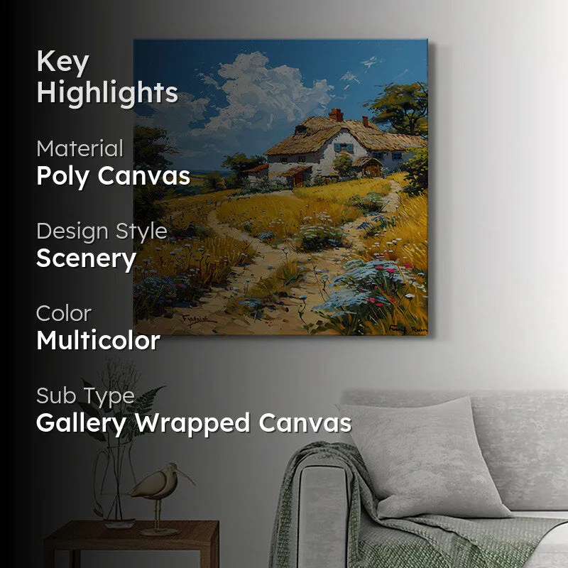 Countryside Cottage Poly Canvas Wall Painting media 2