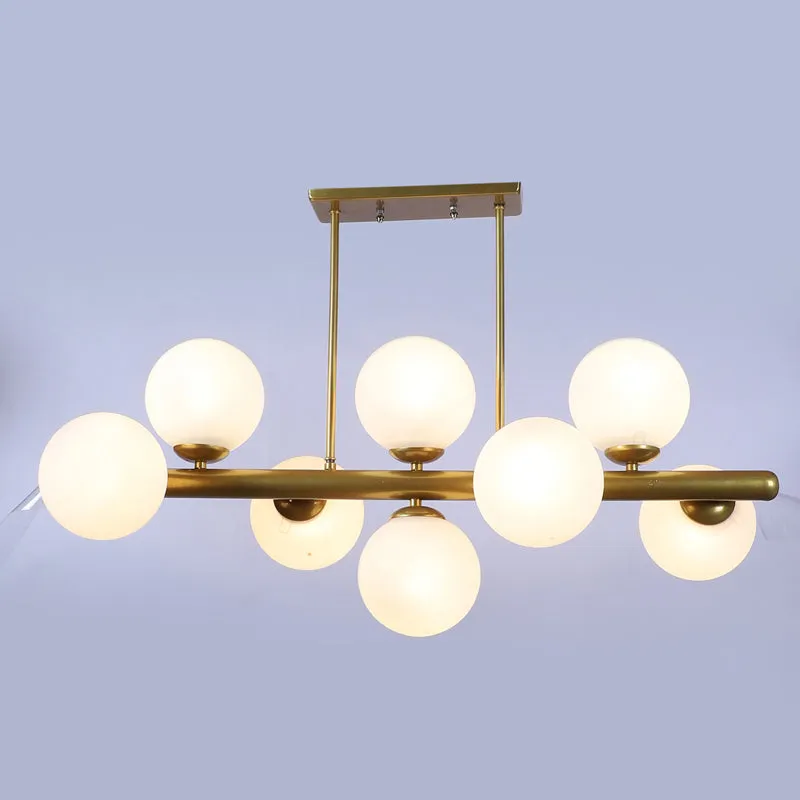 Orbette Sphere Glass Ceiling Lamp - Gold & White media 5