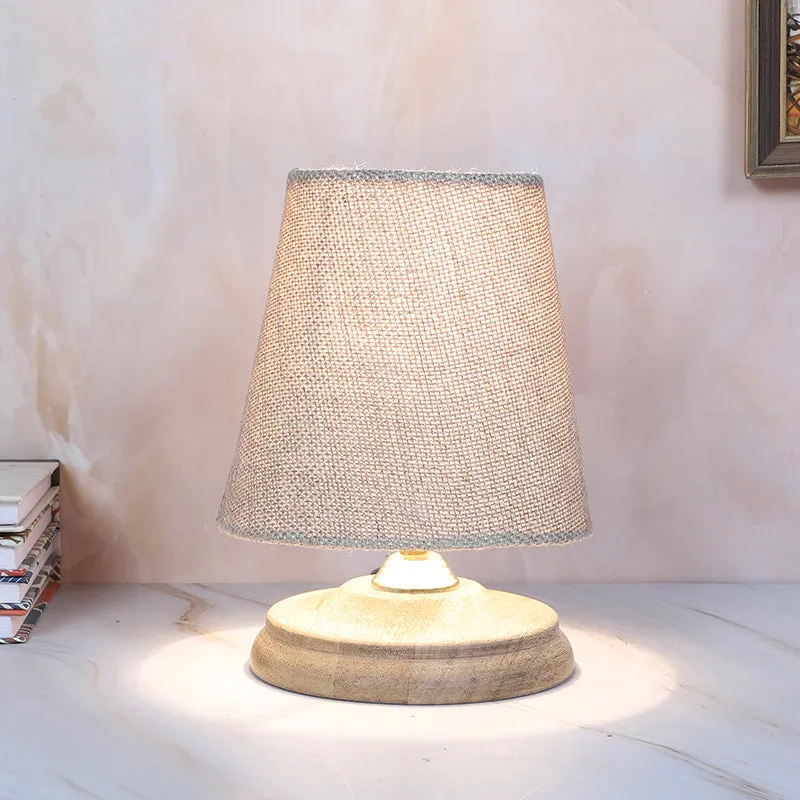 Tatami Pebble Solid Mango Wood Table Lamp - Brown,Beige media 1