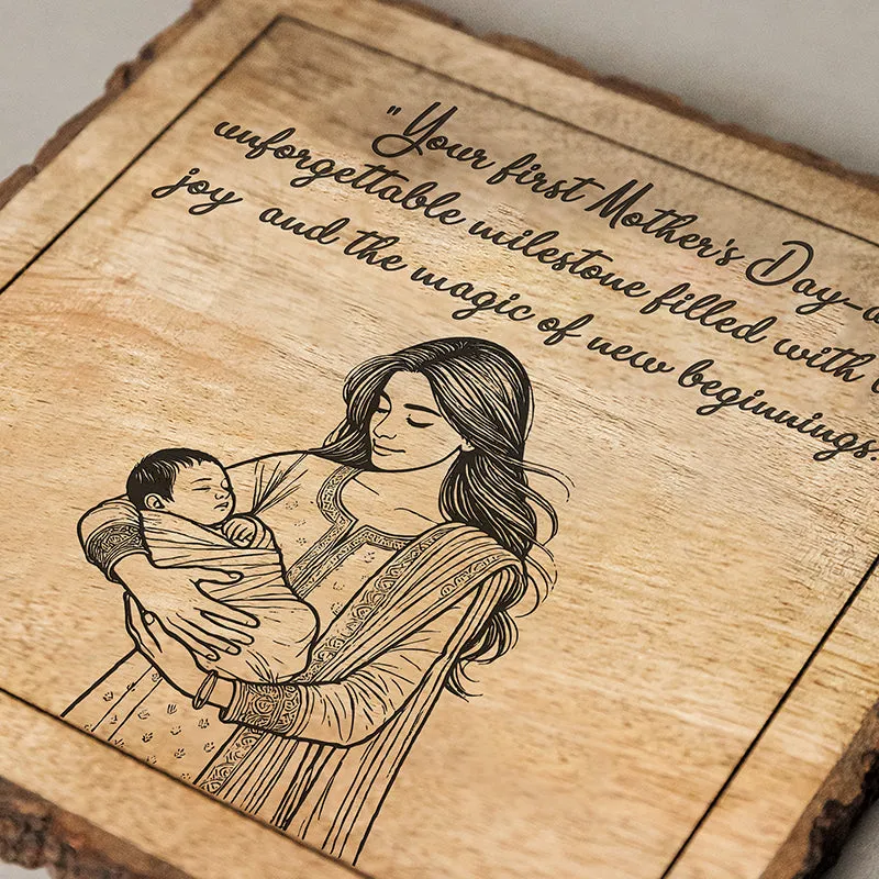 First Mother's Day Wood Showpiece - Square media 4