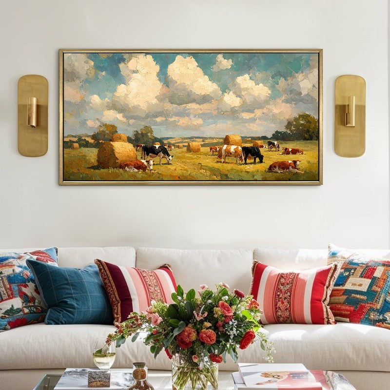 Grazeland Canvas Wall Painting With Frame