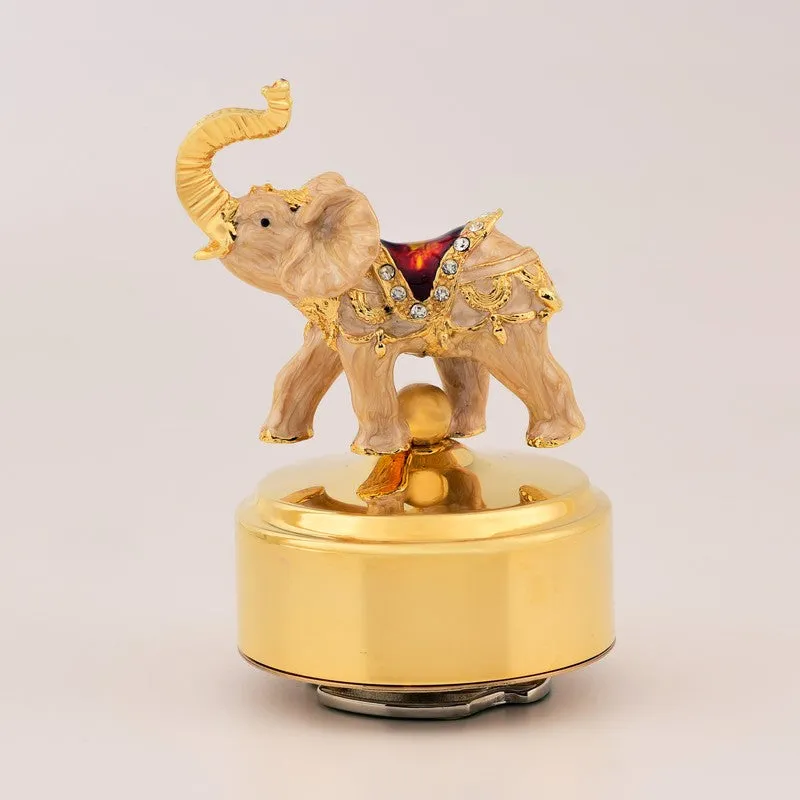 Majesty Elephant Figurine 24K Gold Plated Mild Steel Showpiece media 3