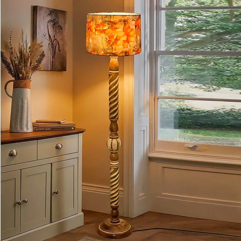 Fleurina Carve Wooden Floor Lamp media 1