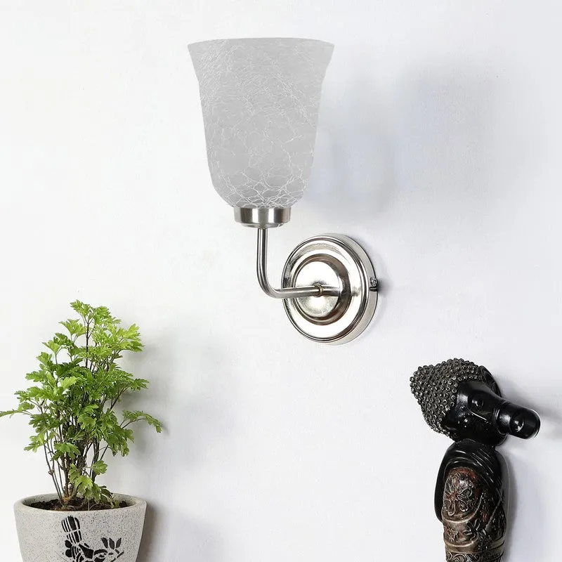 Brushed Nickel Glass Wall Lamp media 3