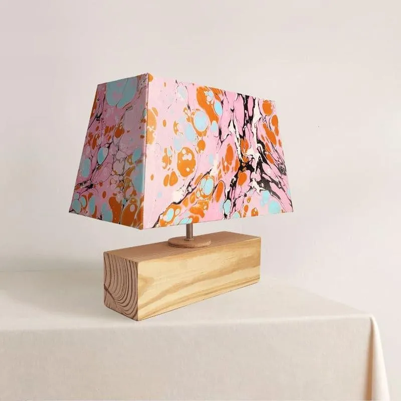 Marbling Sparkle Handpainted Fabric Table Lamp - Multicolor media 3