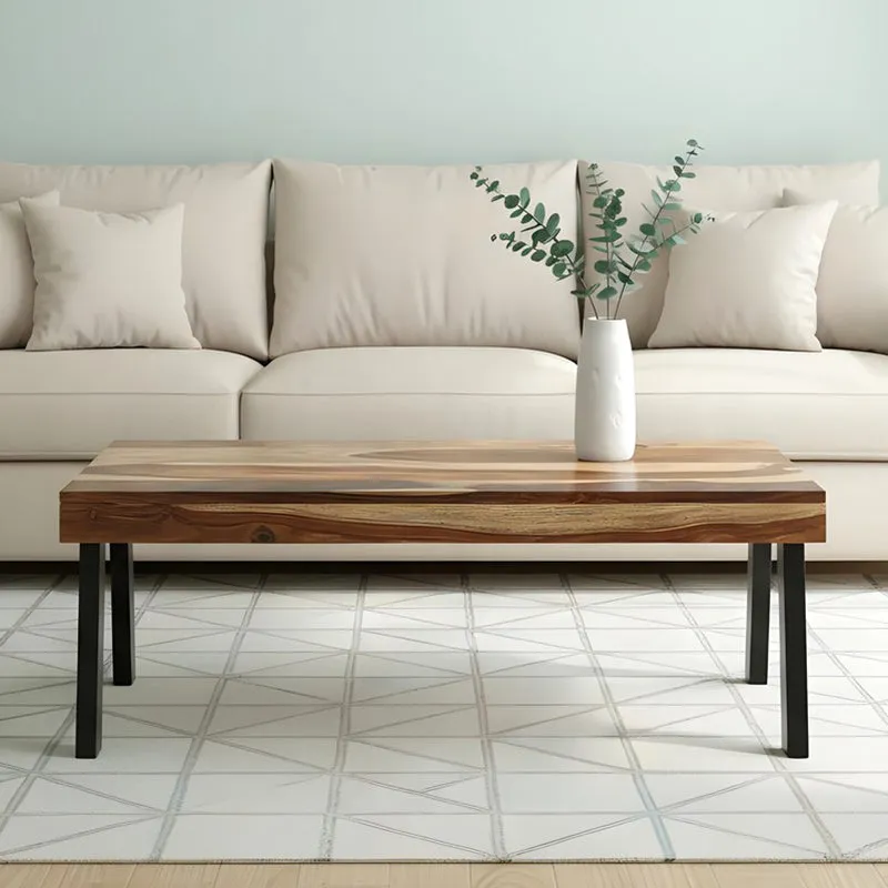 Xexon Sheesham Wooden Center Table - Brown,Black media 1