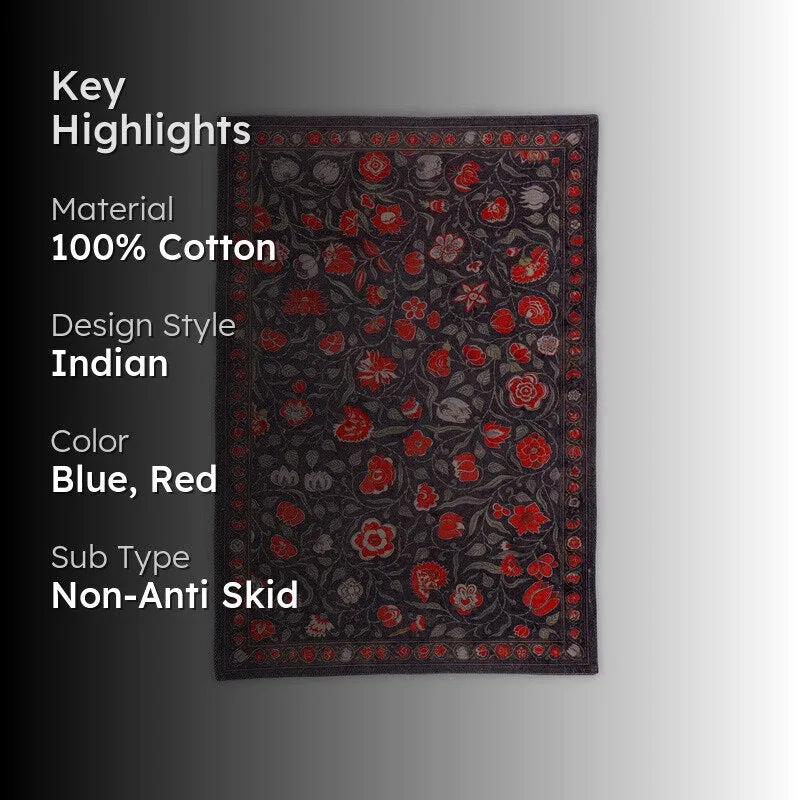 Floral Rush Cotton Hand Woven Cotton Rug media 2