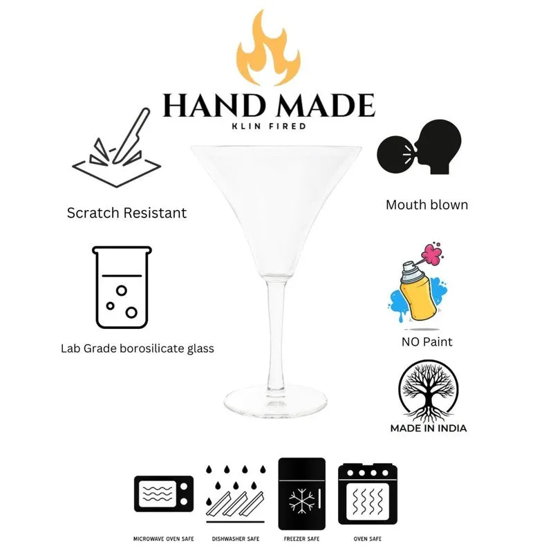 Scarlet Glow Martini Whiskey Glasses(200 mL) - Set Of Two media 5
