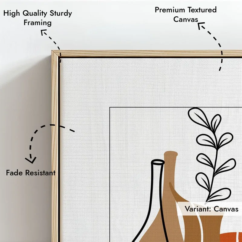 Earthen Jars Canvas Wall Painting With Brown Frame media 8