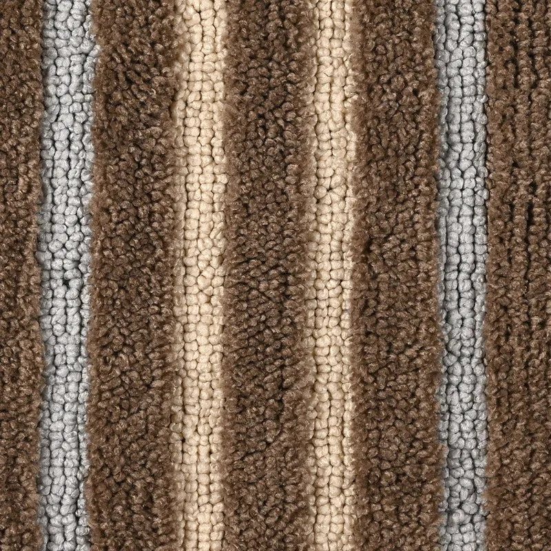 StripeScape Microfiber Bath Mats (Brown) - Set of Two media 7