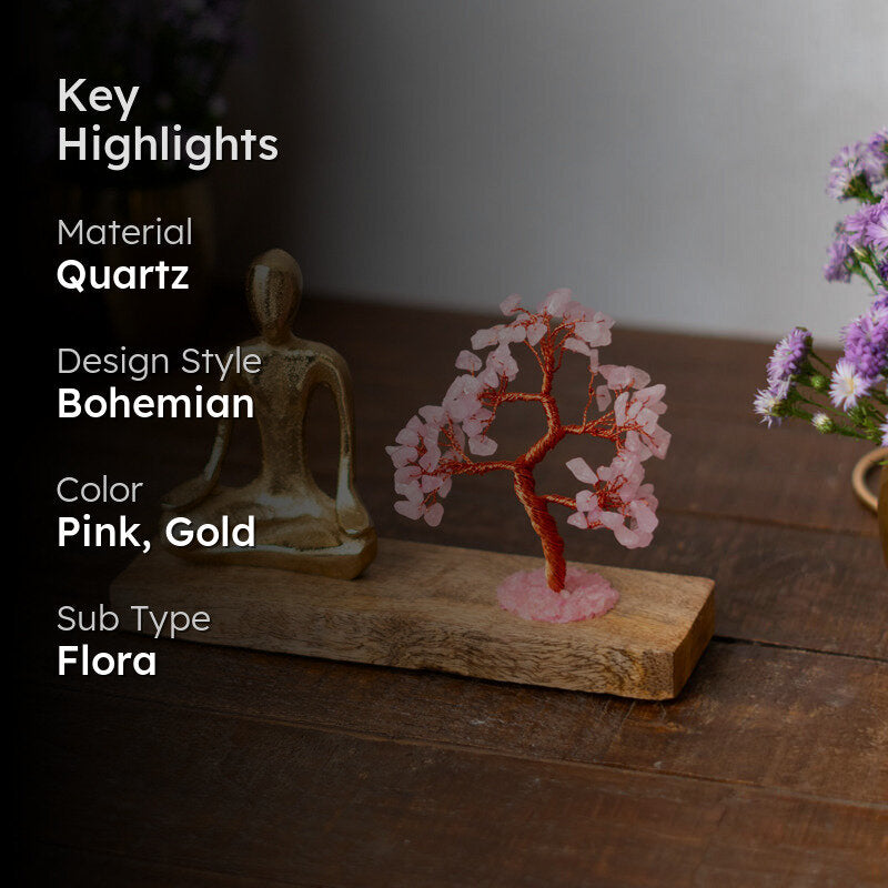 Bodhi Meditation Showpiece - Rose Quartz media 2