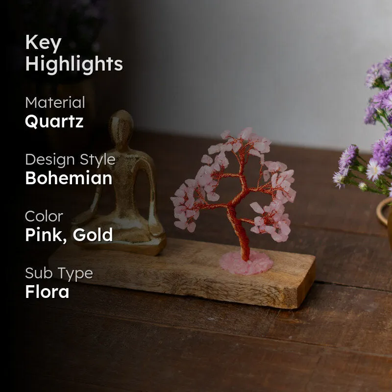 Bodhi Meditation Showpiece - Rose Quartz media 2