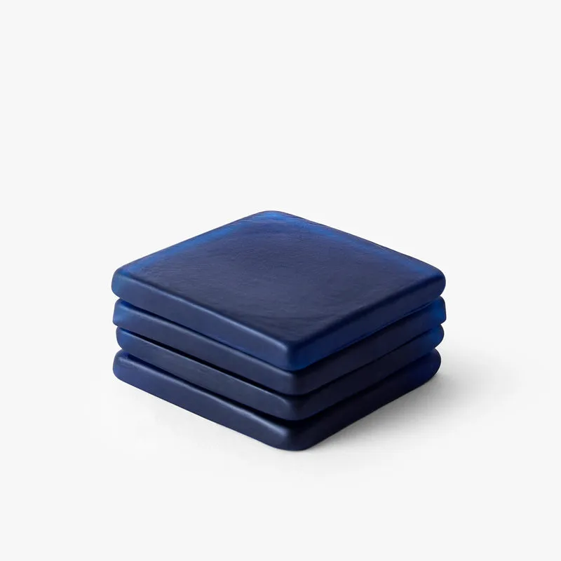 Glossy Diamond Mist Glass Coaster (Blue) - Set Of Four media 3
