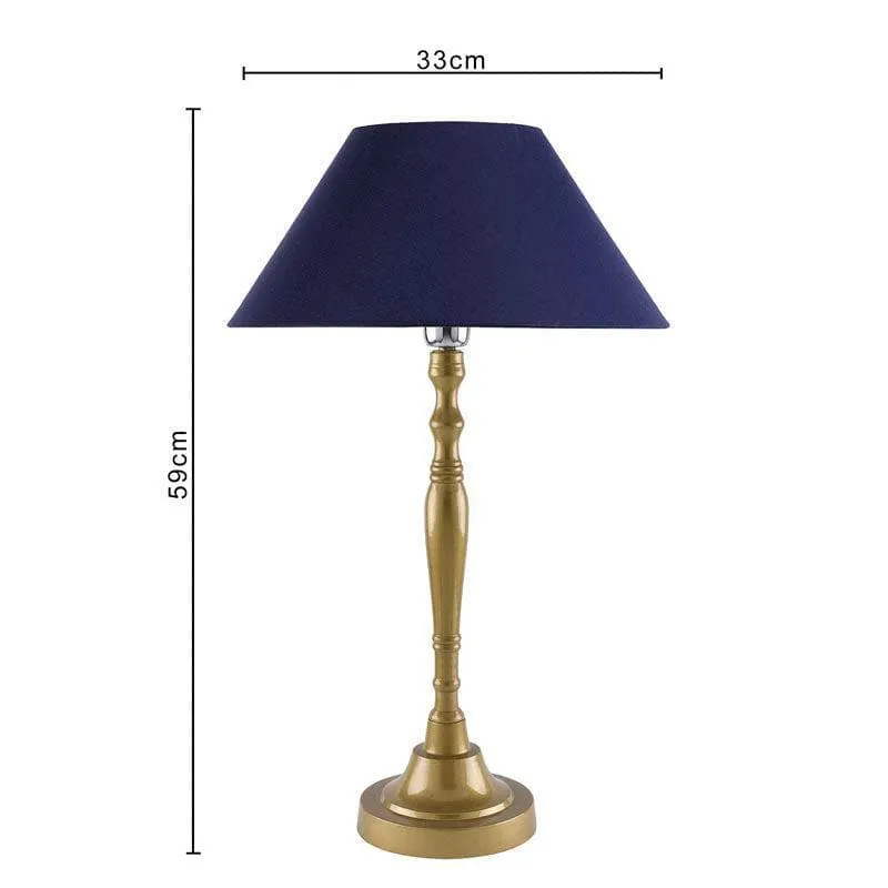 Imperial Gold Fabric Table Lamp - Gold,Blue media 5
