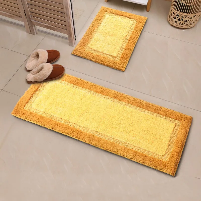 Tranquil Touch Microfiber Bath Mats (Yellow) - Set of Two media 1