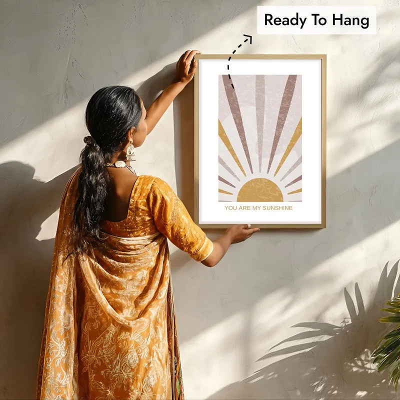 Bursting Sol Canvas Wall Painting With Brown Frame media 7