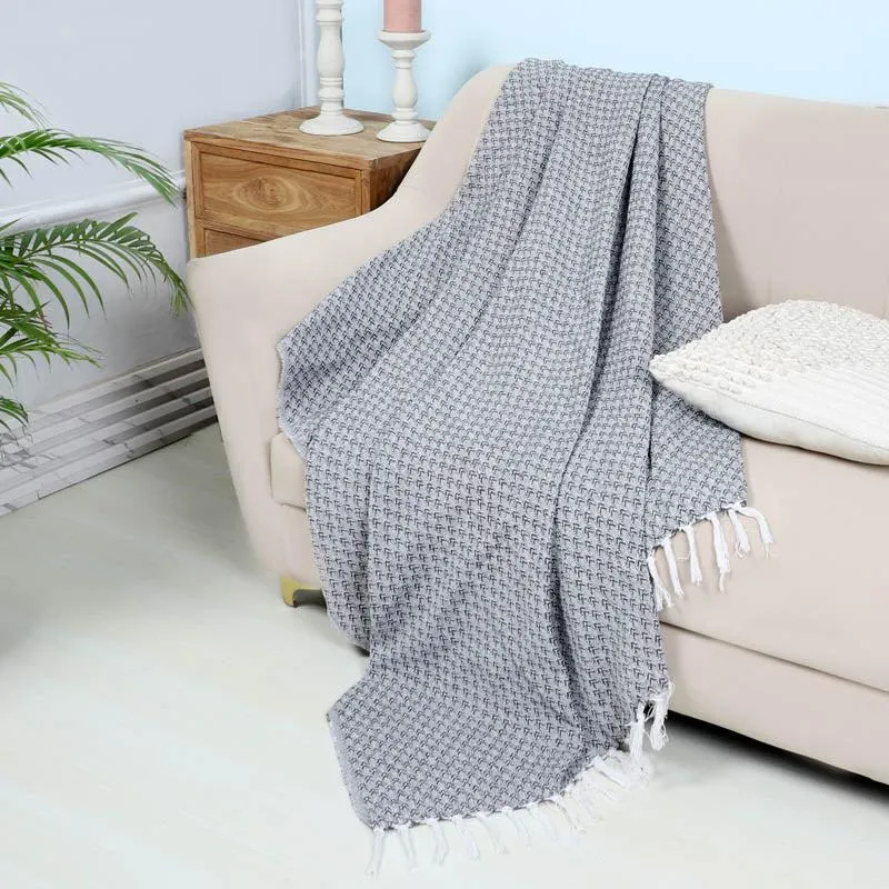 Azira Cotton Throw - Dark Grey media 1