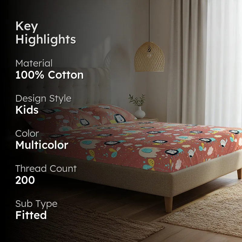 Urban Space Junglee Kids Cotton Bedsheet (Pink) - 200 TC media 2