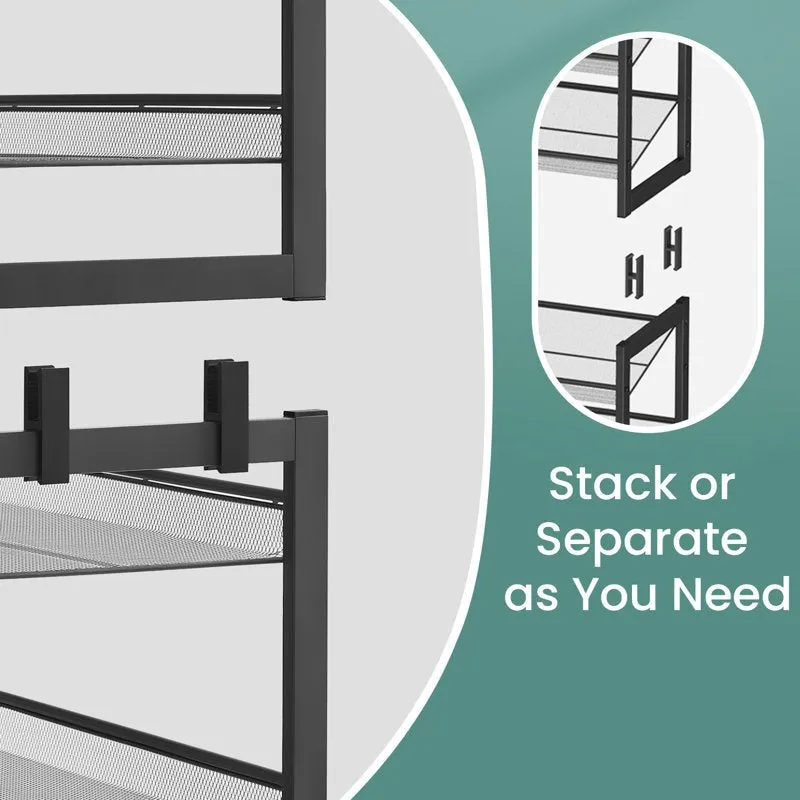 Elegant Metal Shoe Rack - Black media 6
