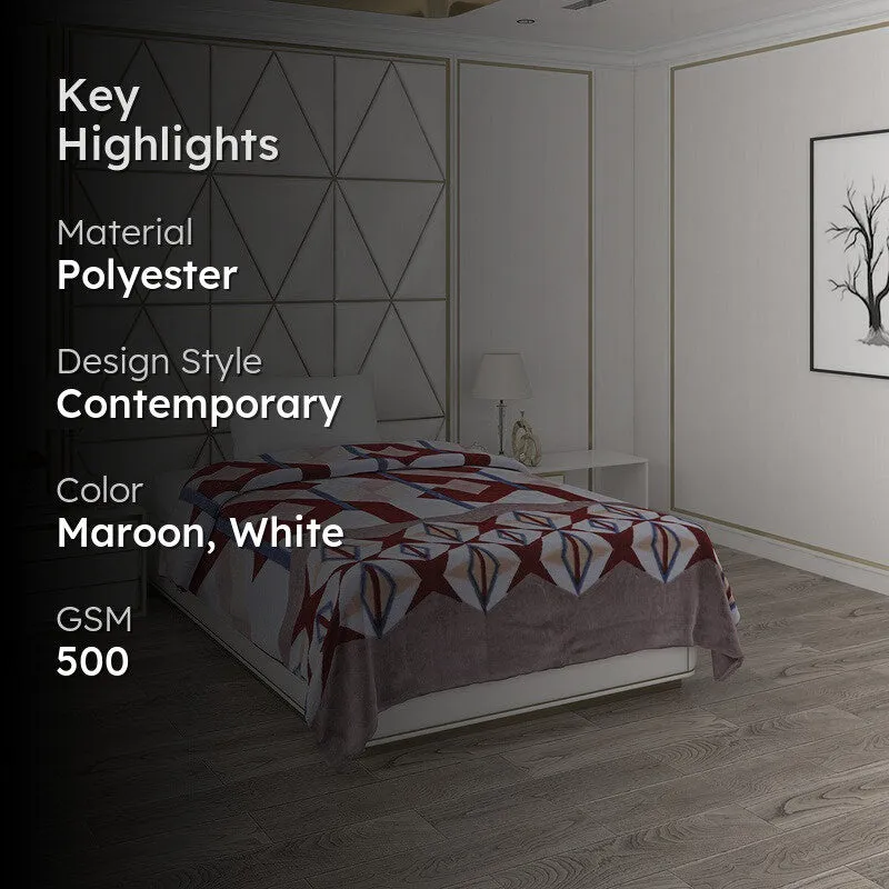Monte Carlo Starry Haven Blanket (Maroon,White) - 500 GSM media 2