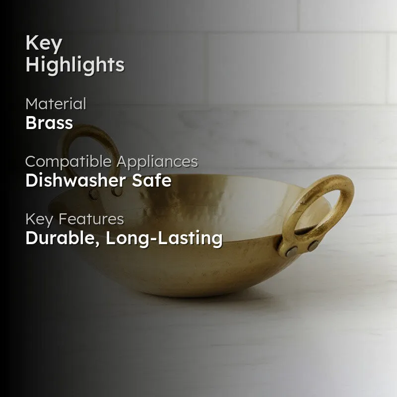TadkaPro Heavy Duty Brass Kadhai - 1100 mL media 2