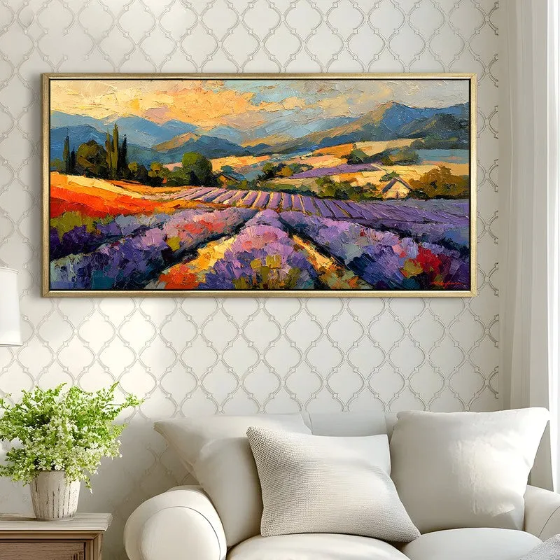 Lavender Fields Canvas Wall Painting With Frame media 4