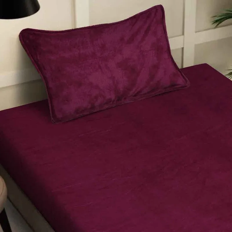 Gentle Rest Fleece Bedsheet (Maroon) - 180 GSM media 4