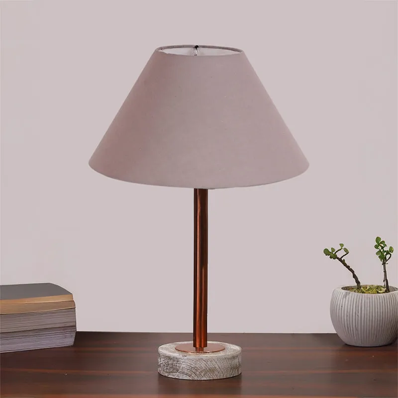 Cotin II Rodin Wooden Table Lamp - Grey,Copper,White media 3