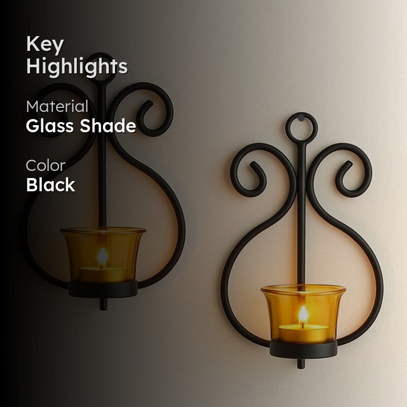 Aureate Candle Holder - Black - Set Of Two media 2
