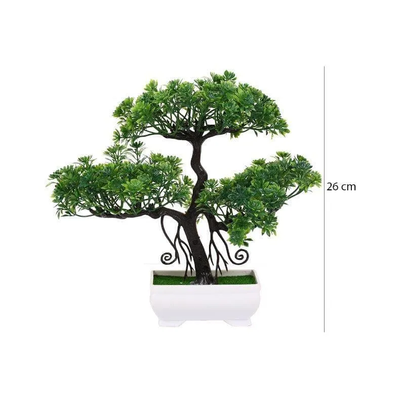 Faux Short Bonsai (26 cms) - Green media 4