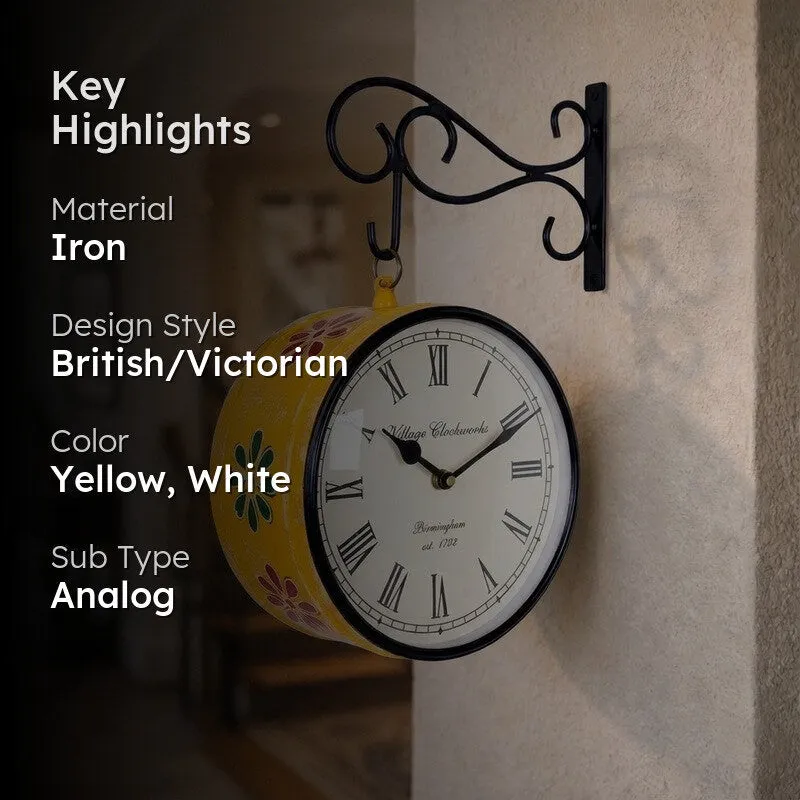 Solar Seconds Hand-Painted Iron Wall Clock media 2