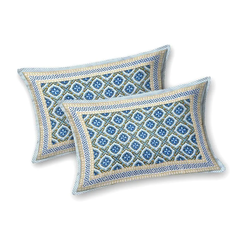 Formo Cotton Bedsheet (Blue) - 240 TC media 4